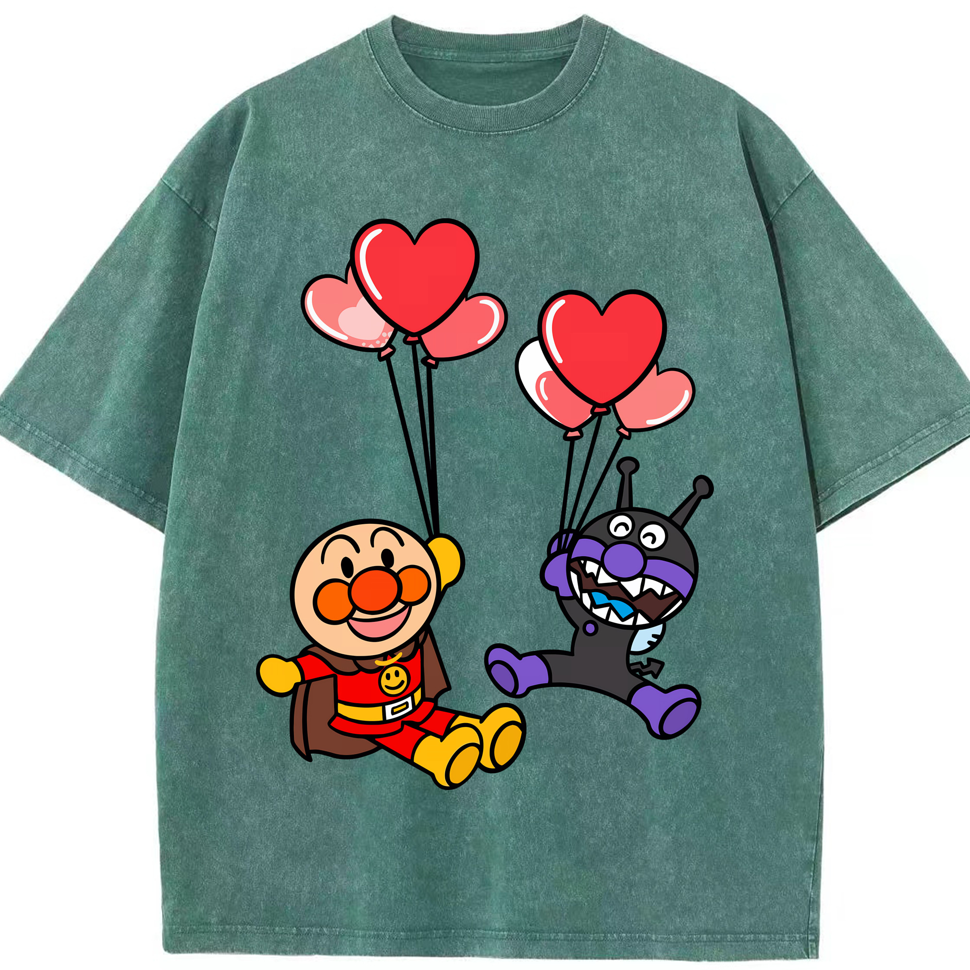 （画像用） アンパンマン Anpanman 綿100% ヴィンテージ風 半袖Tシャツ（フロントプリント）